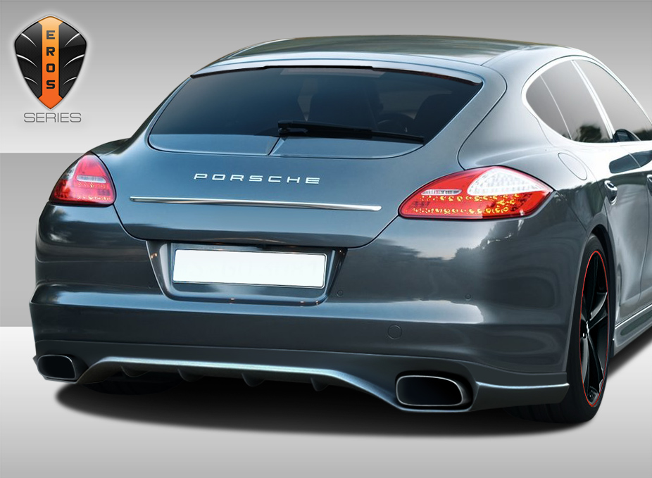 2010-2013 Porsche Panamera Eros Version 2 Rear Lip Under Spoiler Air Dam 1 Piece - Image 2