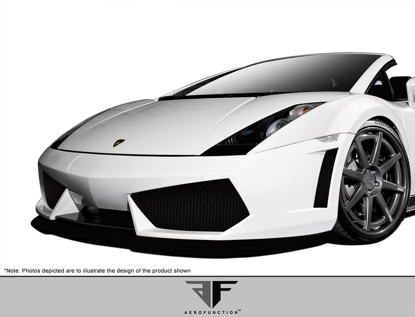 2004-2008 Lamborghini Gallardo AF-1 Wide Body Front Bumper Cover ( GFK ) 2 Piece - Image 2