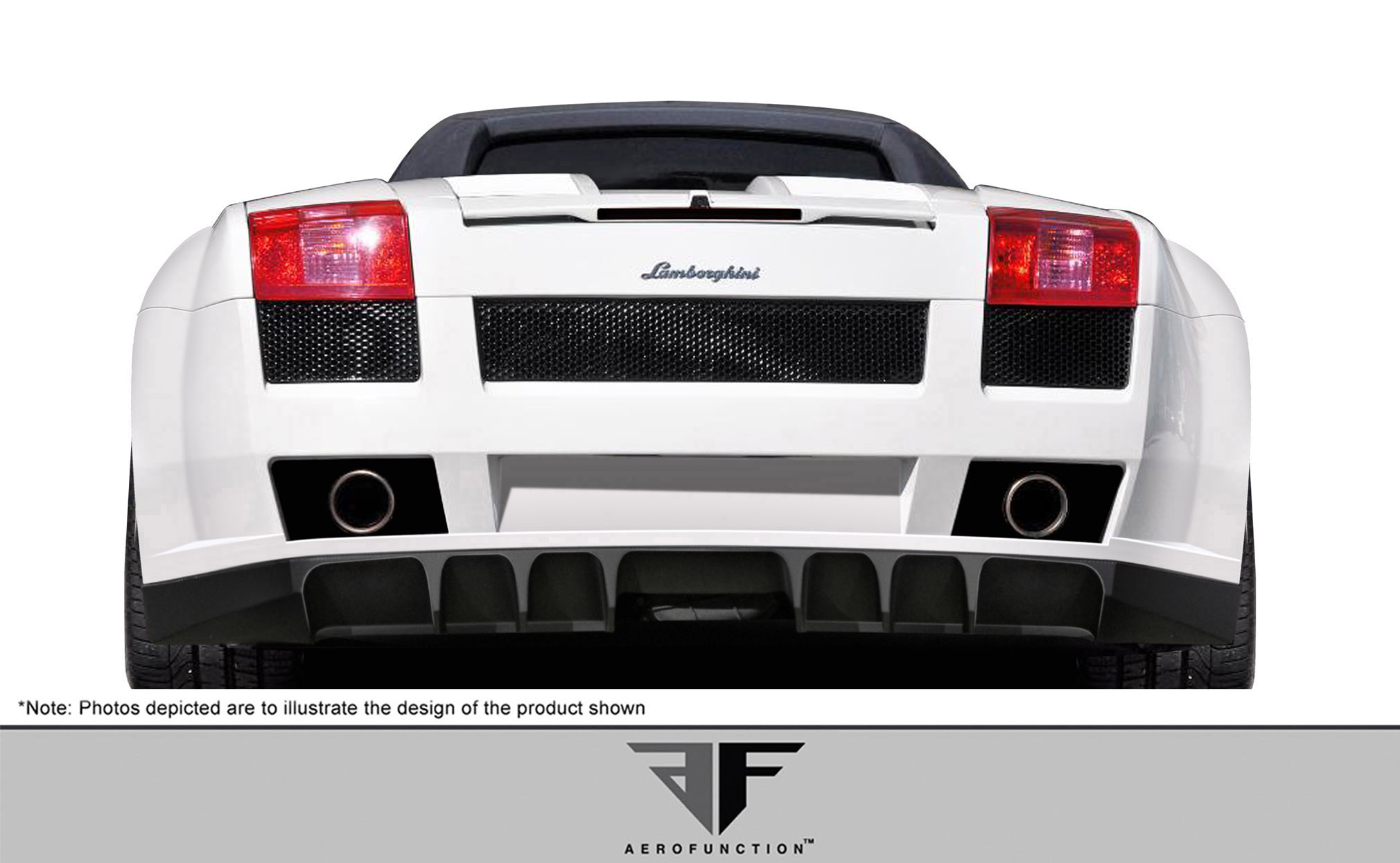 2004-2008 Lamborghini Gallardo AF-1 Wide Body Rear Bumper Cover ( GFK ) 1 Piece - Image 2