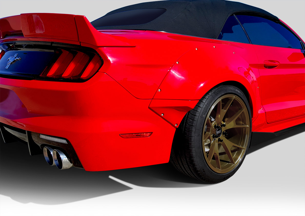 2015-2023 Ford Mustang Duraflex Grid Wide Body Rear Fender Flares 4 Piece - Image 1