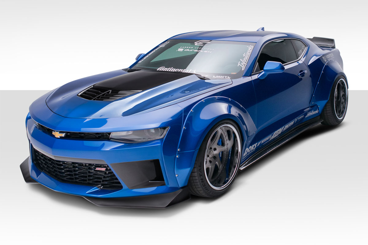 2016-2018 Chevrolet Camaro Duraflex Grid Front Bumper 1 Piece ( With Integrated Front Bumper body kit air ducts and front splitters) - Image 6