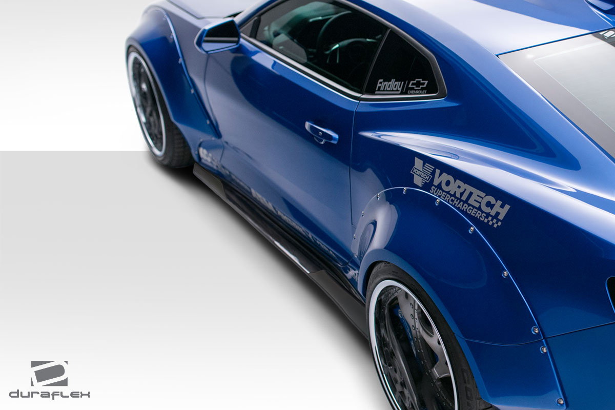 2016-2023 Chevrolet Camaro Duraflex Grid Side Splitters 6 Piece - Image 4