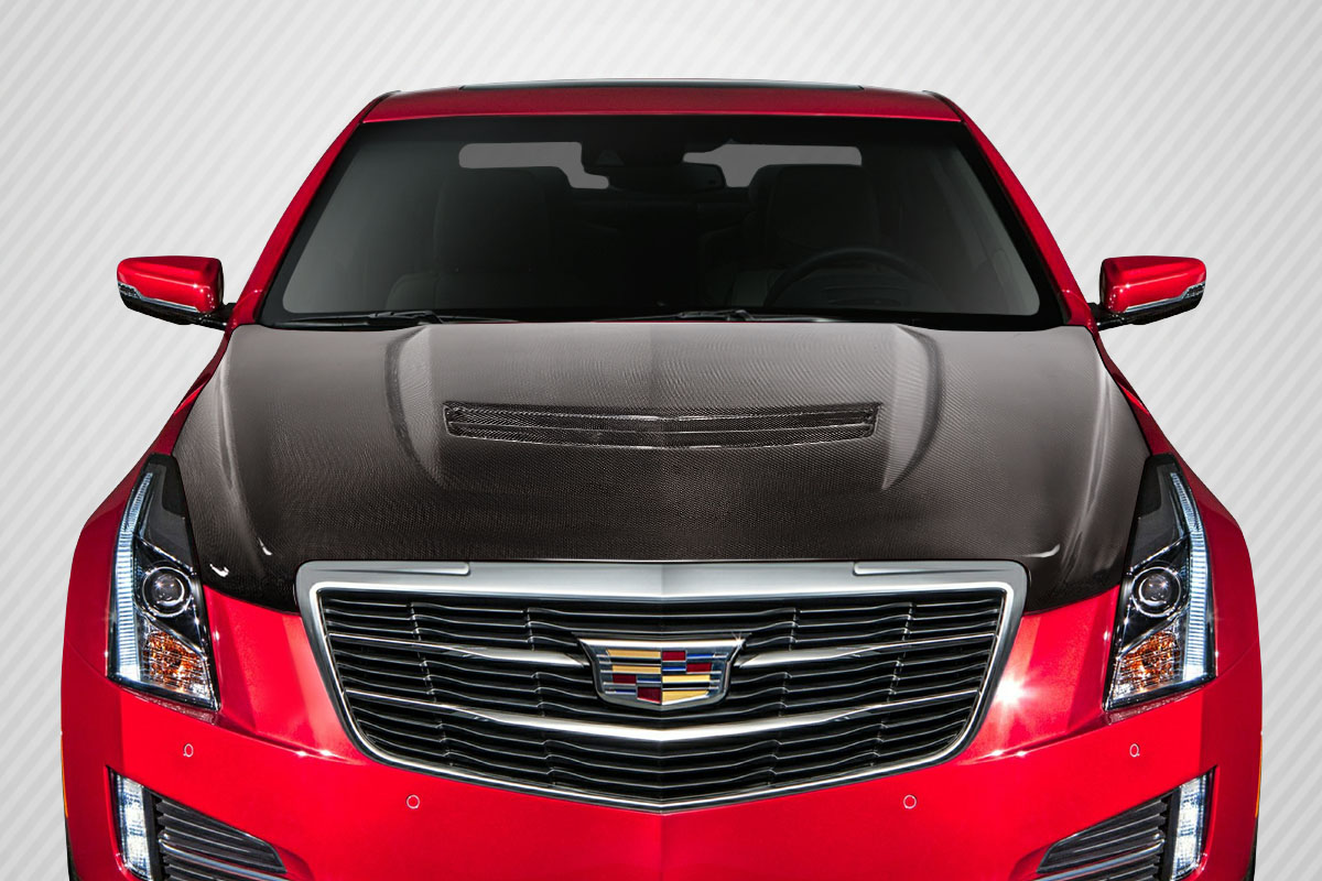 2012-2019 Cadillac ATS Carbon Creations V Look Hood 1 Piece - Image 1