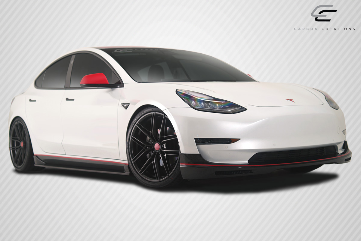 2018-2023 Tesla Model 3 Carbon Creations GT Concept Front Lip 1 Piece - Image 3