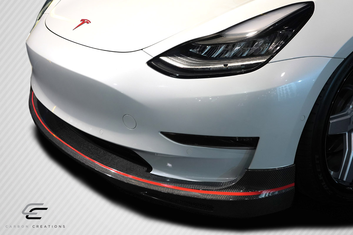 2018-2023 Tesla Model 3 Carbon Creations GT Concept Front Lip 1 Piece - Image 4