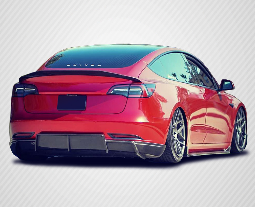 2018-2023 Tesla Model 3 Carbon Creations GT Concept Rear Diffuser 1 Piece - Image 9