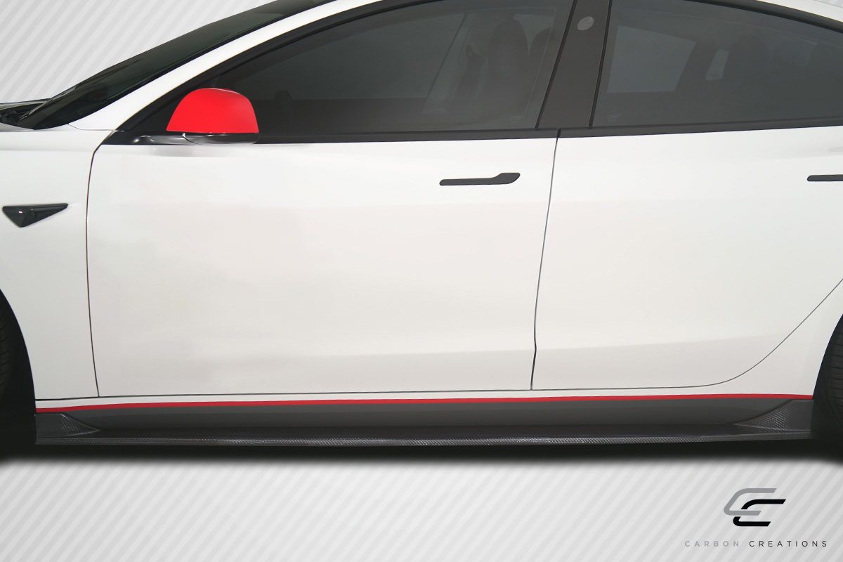 2018-2023 Tesla Model 3 Carbon Creations GT Concept Side Skirt Rocker Panels 2 Piece - Image 3