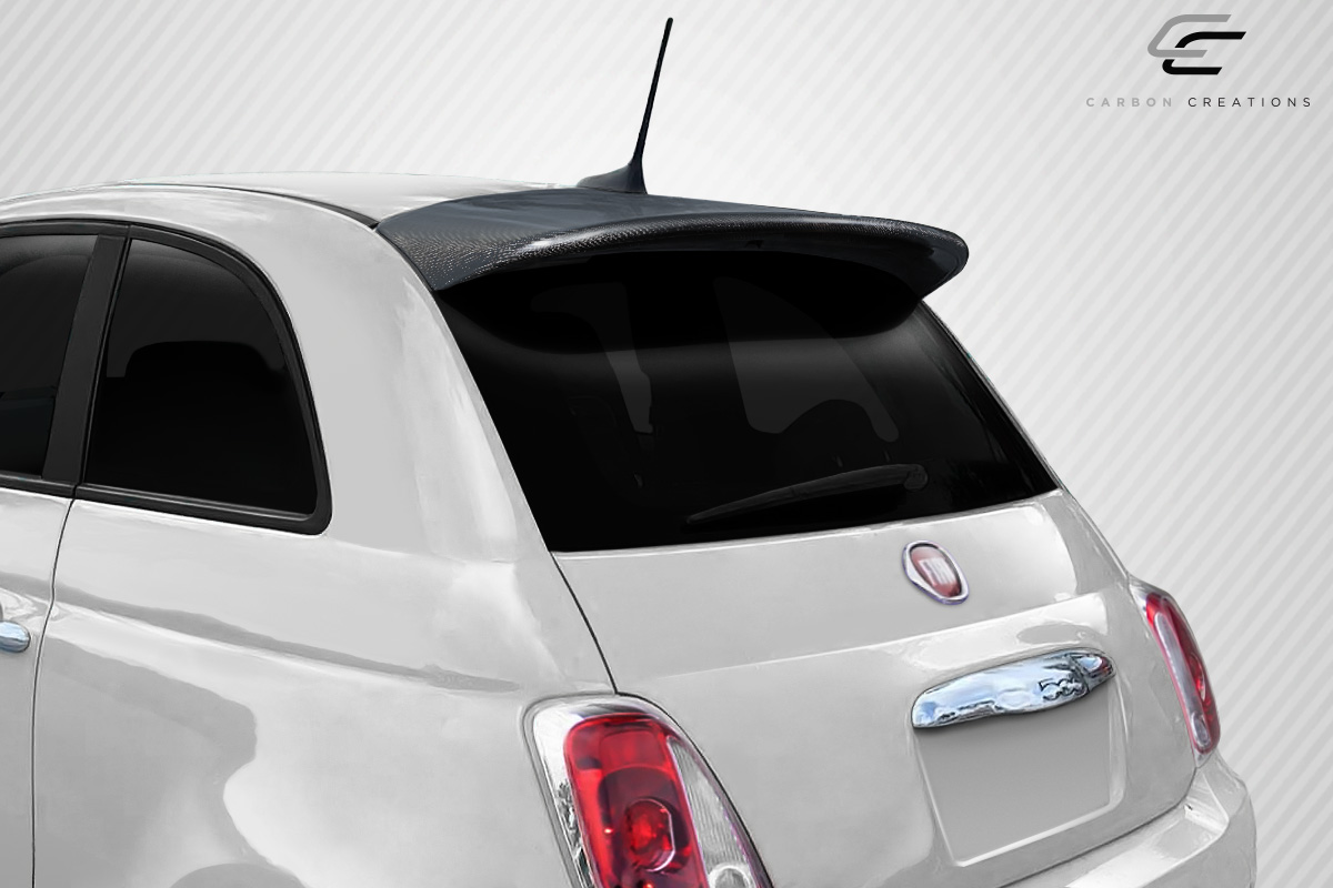 2012-2019 Fiat 500 Carbon Creations Abarth Look Roof Wing Spoiler 1 Piece - Image 2