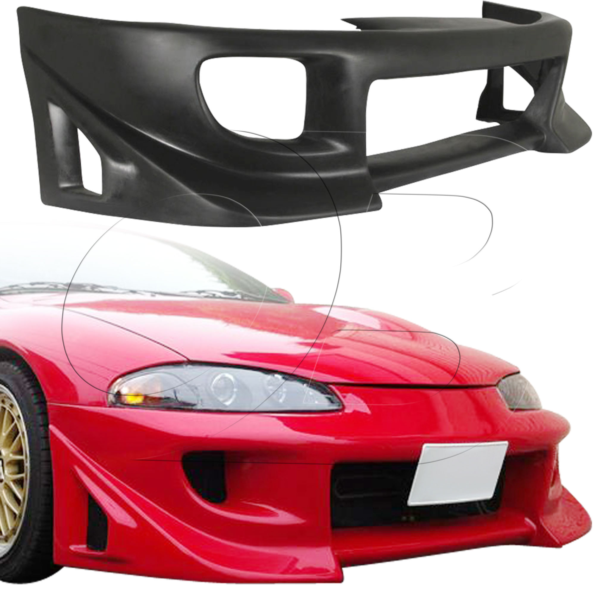 KBD Urethane Blits Style 1pc Front Bumper > Mitsubishi Eclipse 1997-1999 - Image 7