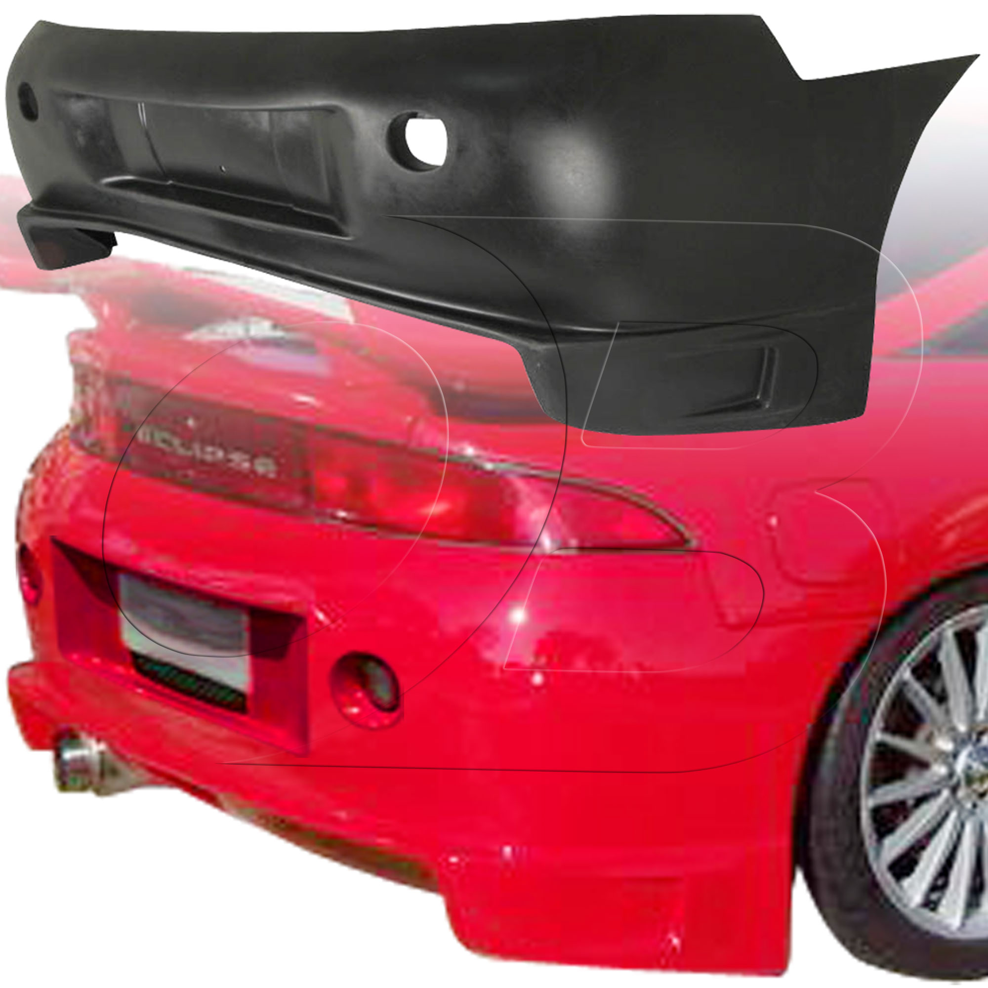 KBD Urethane Blits Style 1pc Rear Bumper > Mitsubishi Eclipse 1997-1999 - Image 4