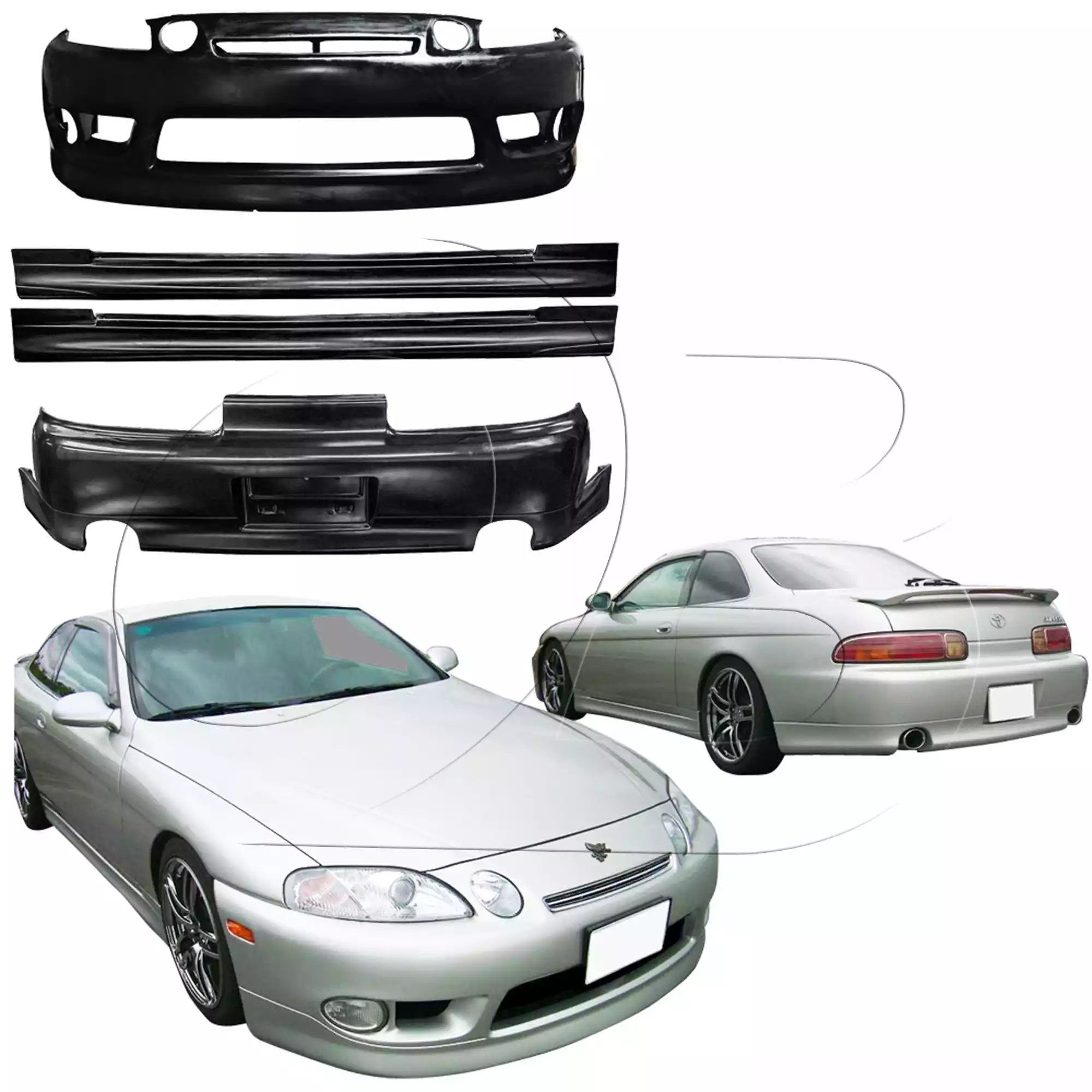 KBD Urethane Aero Craft Style 4pc Full Body Kit w Deleted Bars SC