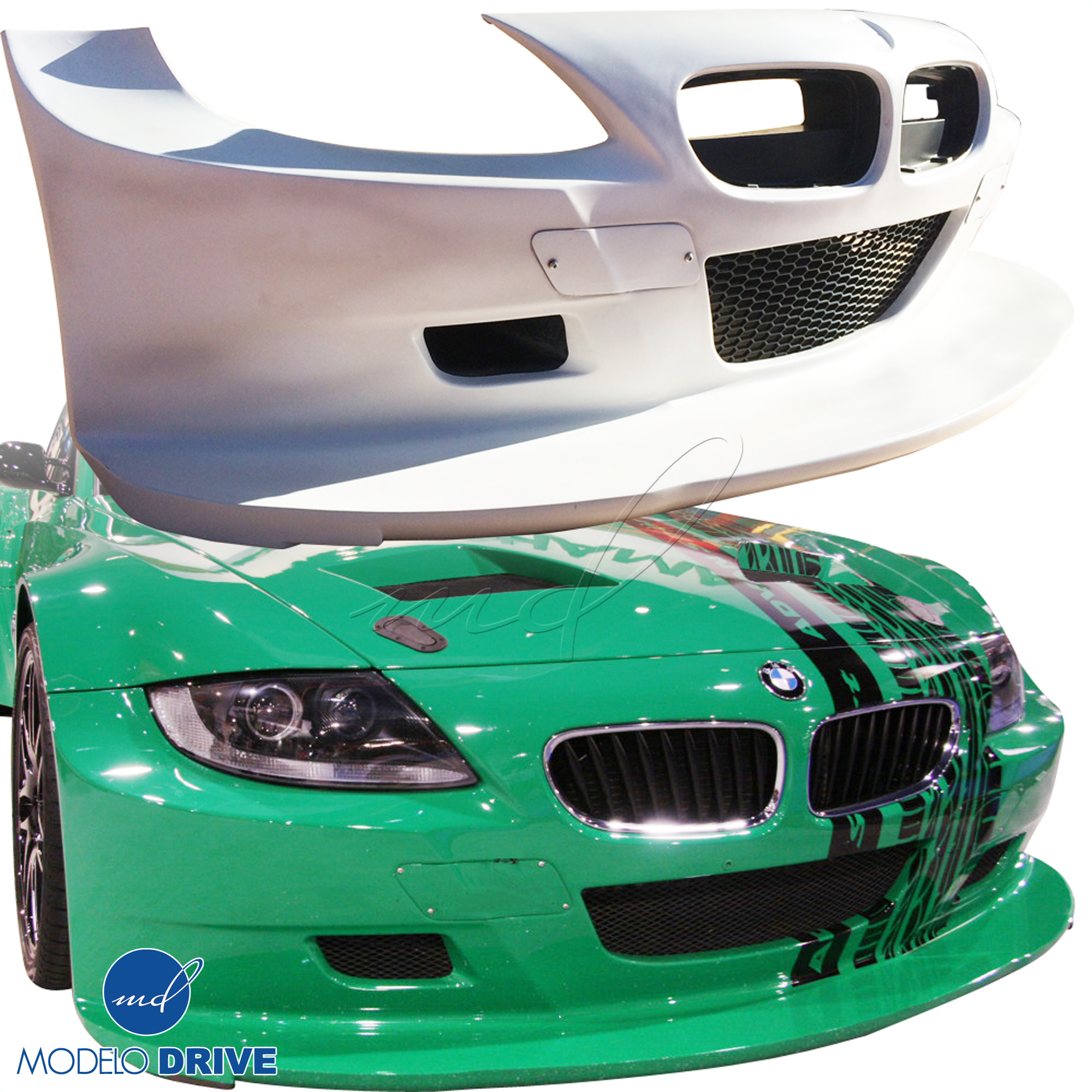 ModeloDrive FRP GTR Wide Body Front Bumper > BMW Z4 M E86 2006-2008 > 3dr Coupe - Image 1