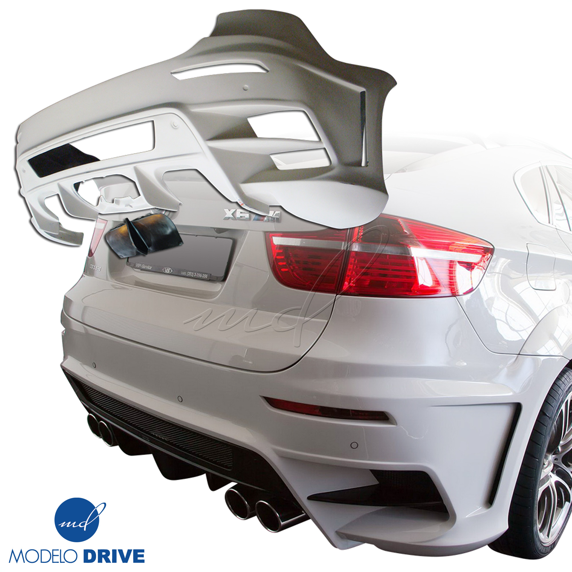 ModeloDrive FRP LUMM Rear Bumper w Diffuser > BMW X6 2008-2014 > 5dr - Image 18