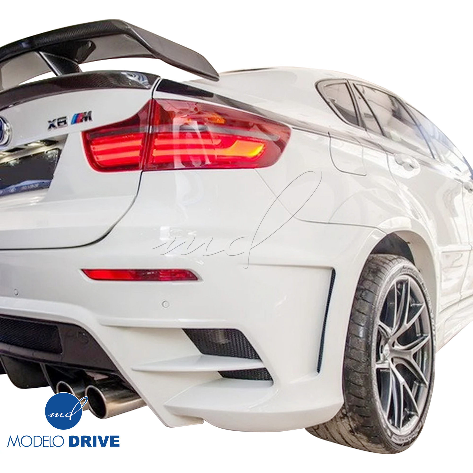 ModeloDrive FRP LUMM Rear Bumper w Diffuser > BMW X6 2008-2014 > 5dr - Image 3