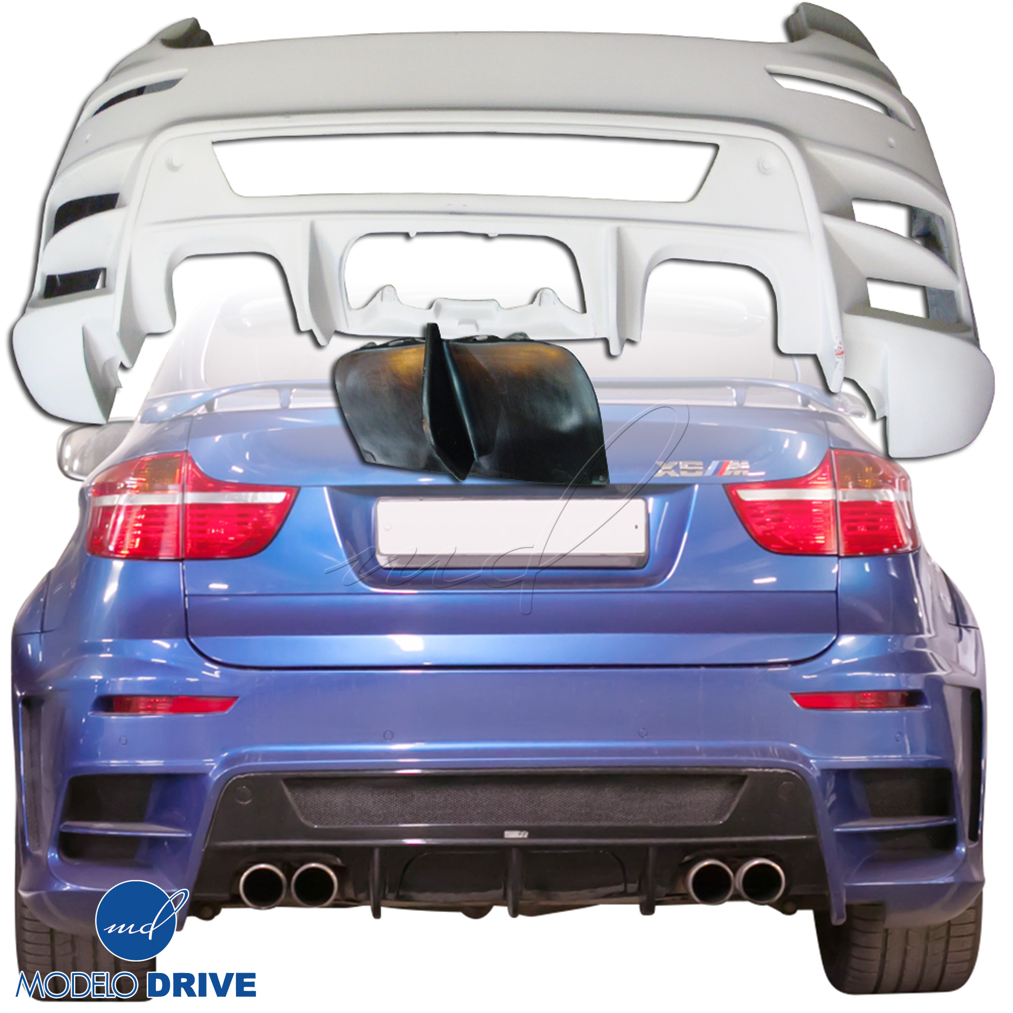 ModeloDrive FRP LUMM Rear Bumper w Diffuser > BMW X6 2008-2014 > 5dr - Image 12