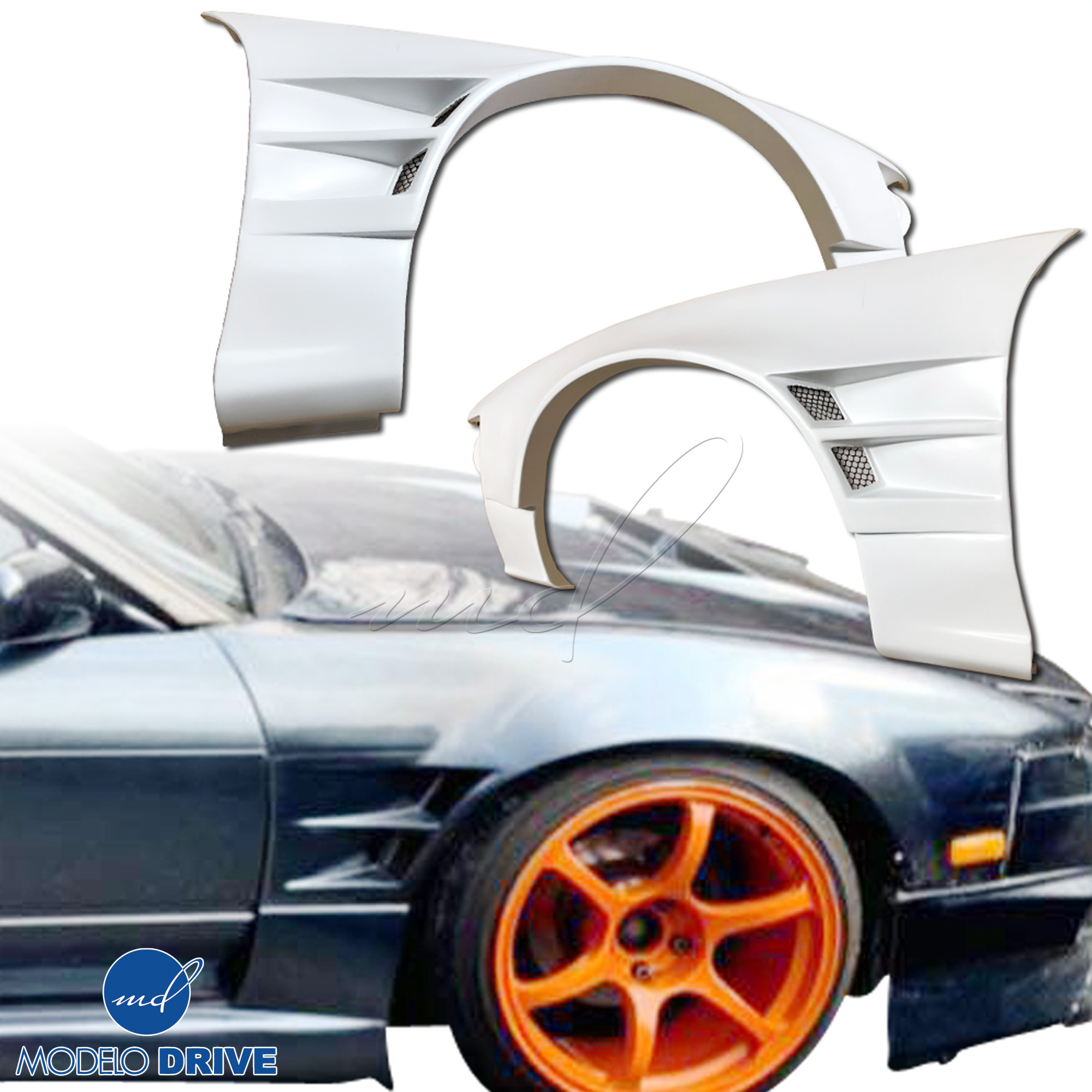 ModeloDrive FRP ORI t4 75mm Wide Body Fenders (front) > Nissan 240SX 1989-1994 > 2/3dr - Image 26