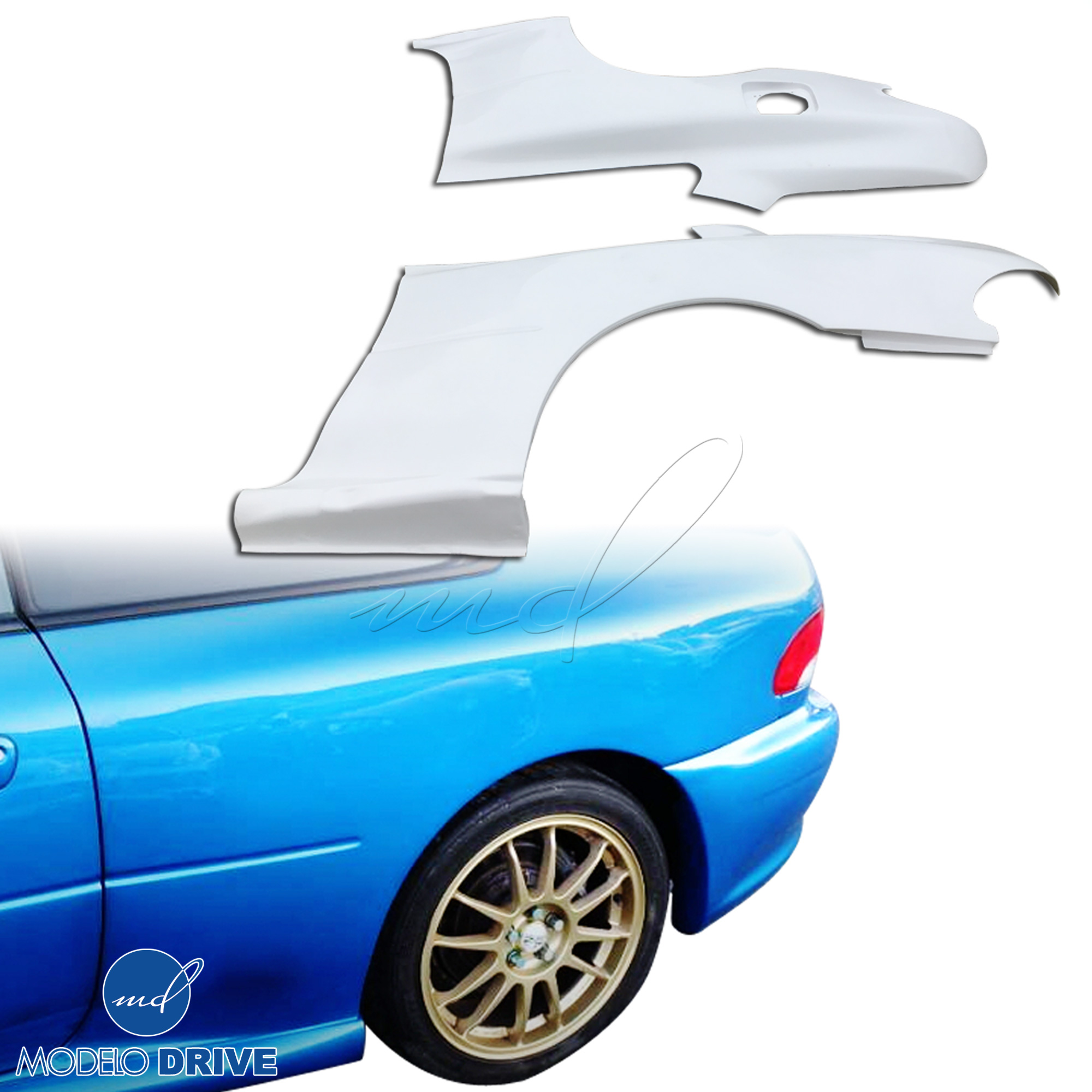 ModeloDrive FRP LS WRC 22B Wide Body Fenders (rear) 3pc > Subaru Impreza (GC8) 1993-2001 > 2dr Coupe - Image 16