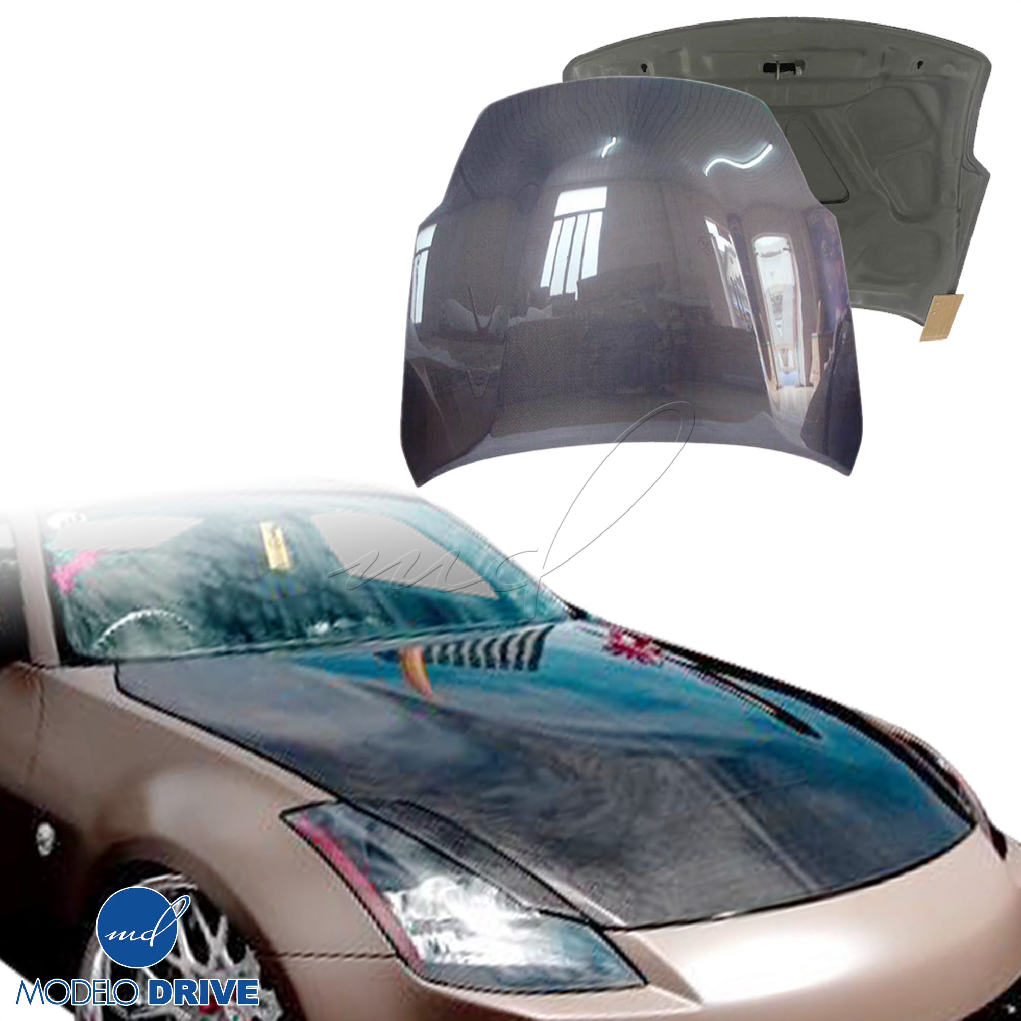 ModeloDrive Carbon Fiber OER HR Hood > Nissan 350Z Z33 2007-2008 - Image 4