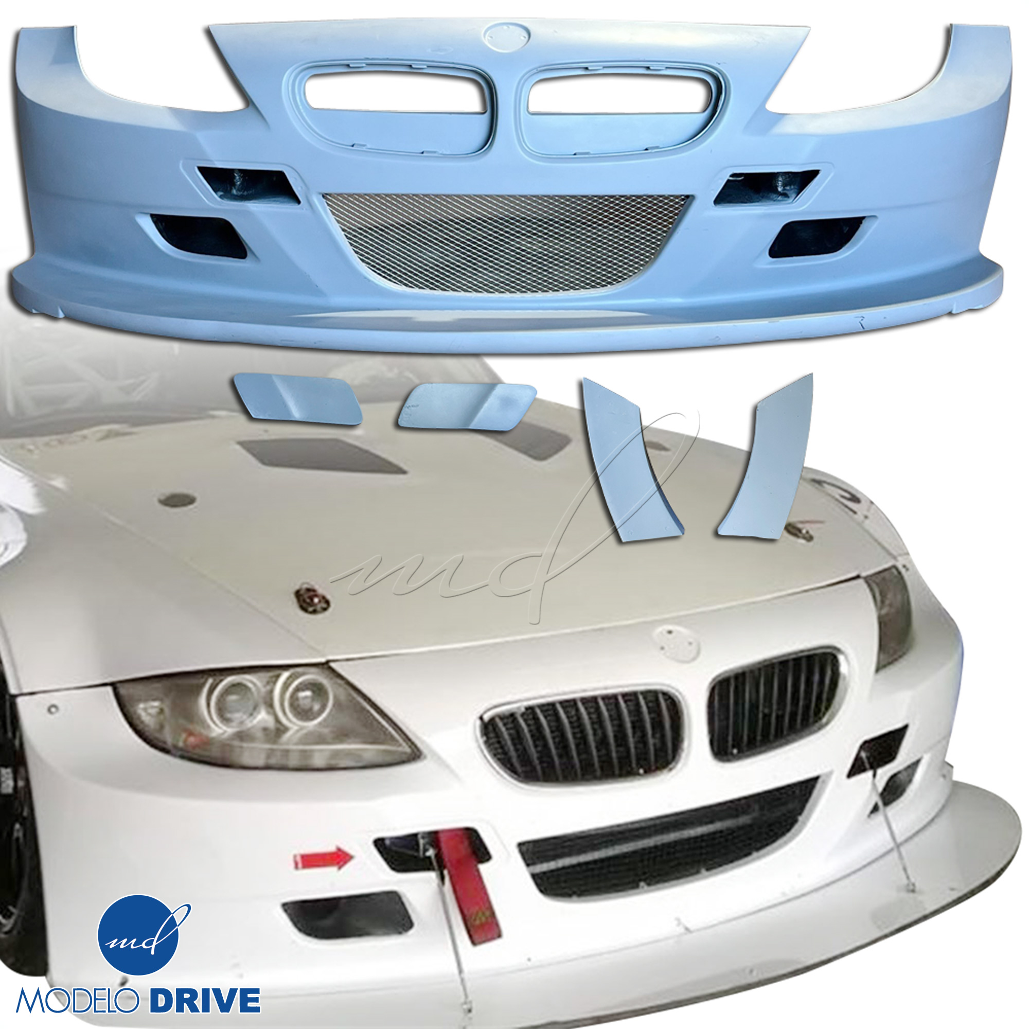 ModeloDrive FRP GTR Wide Body Front Bumper > BMW Z4 E86 2003-2008 > 3dr Coupe - Image 36