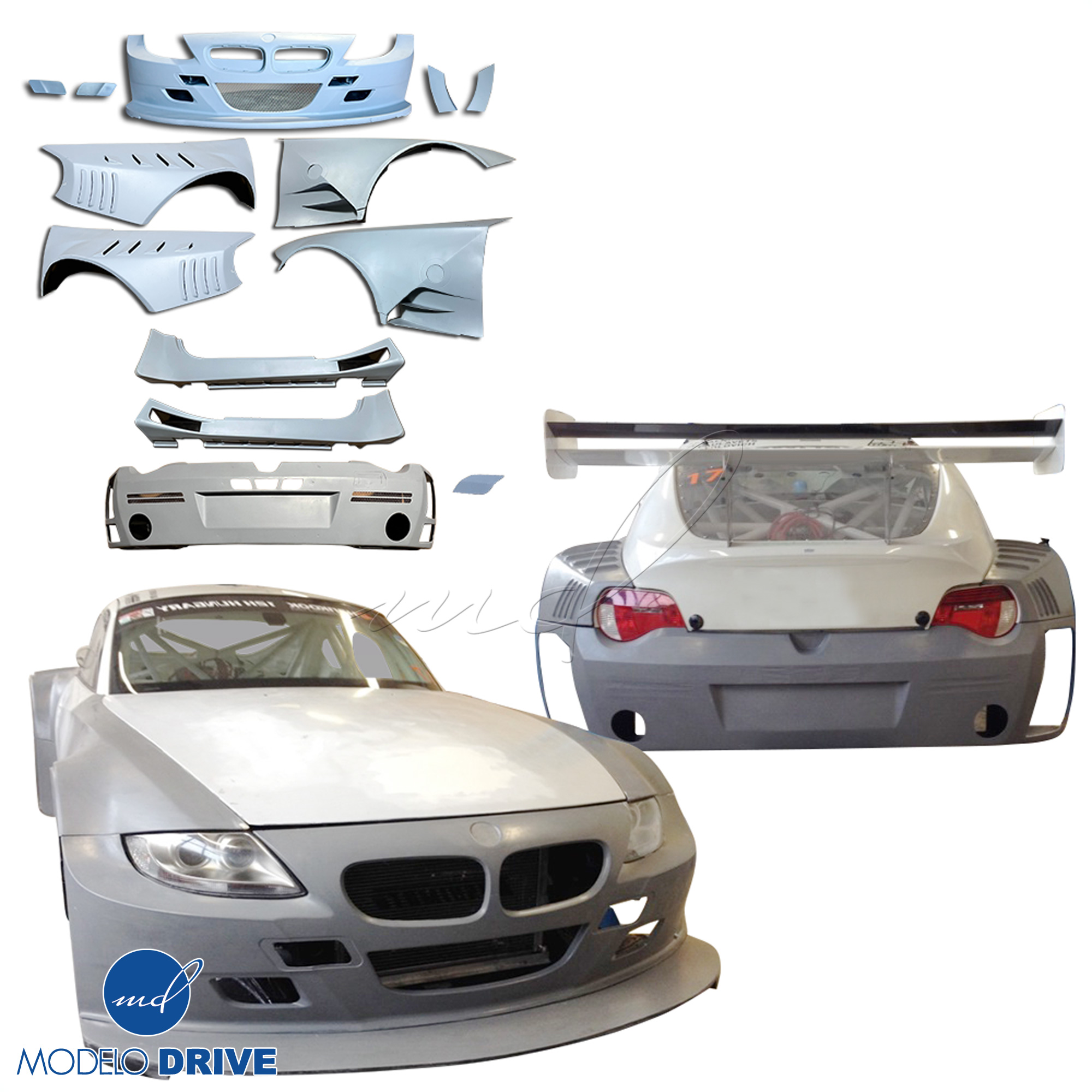 ModeloDrive FRP GTR Wide Body Kit 8pc > BMW Z4 E86 2003-2008 > 3dr Coupe - Image 2