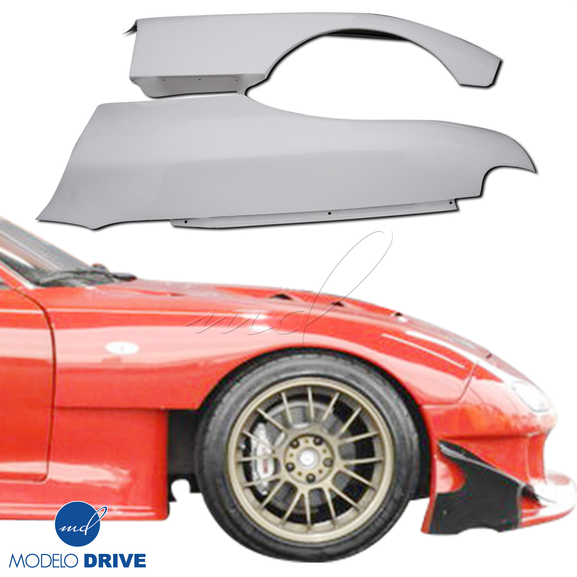 ModeloDrive FRP RAME AD-GT Wide Body Fenders (front) > Mazda RX-7 (FD3S) 1993-1997 - Image 1