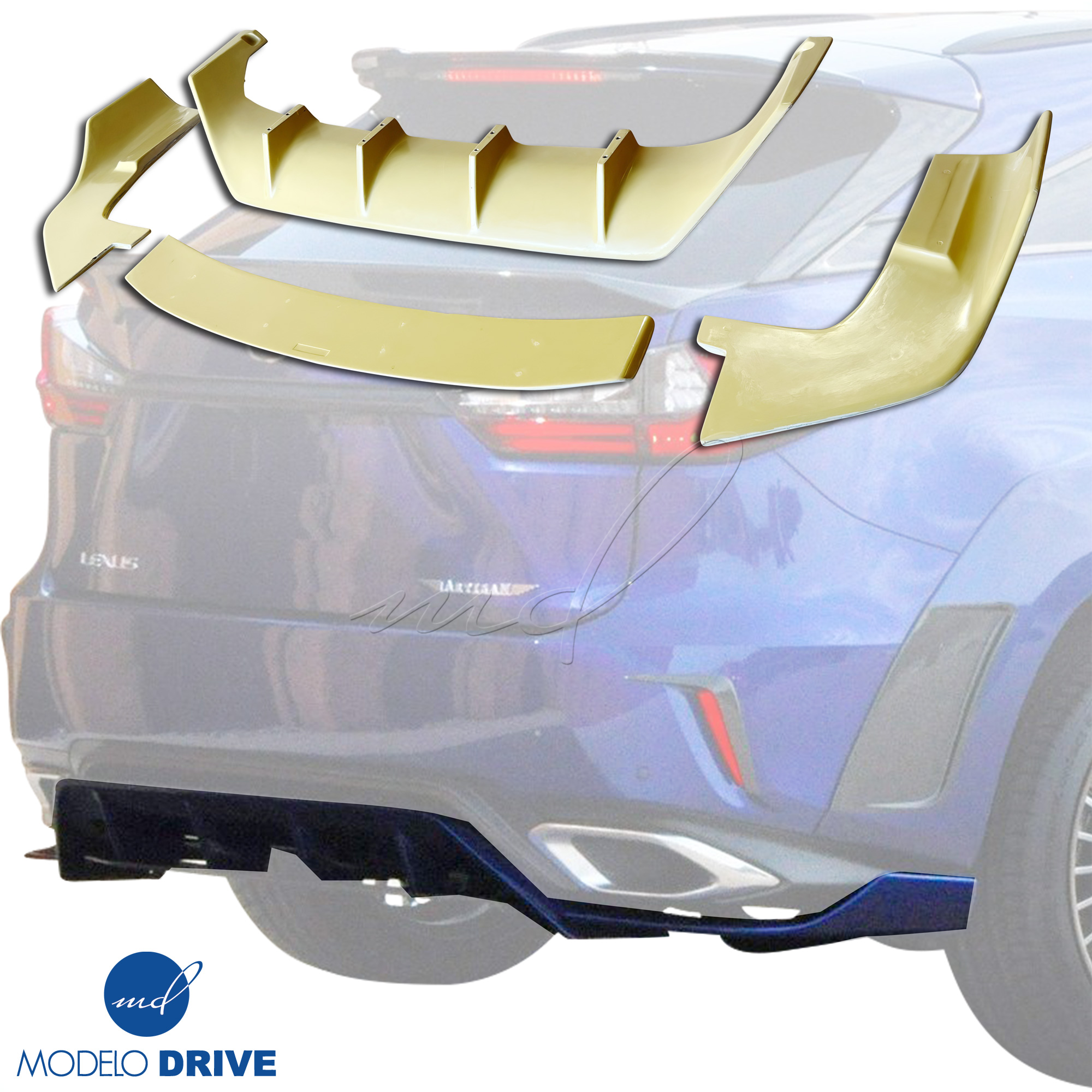 ModeloDrive FRP ARTI Rear Lip > Lexus RX-Series RX350 RX450 2016-2019 - Image 6