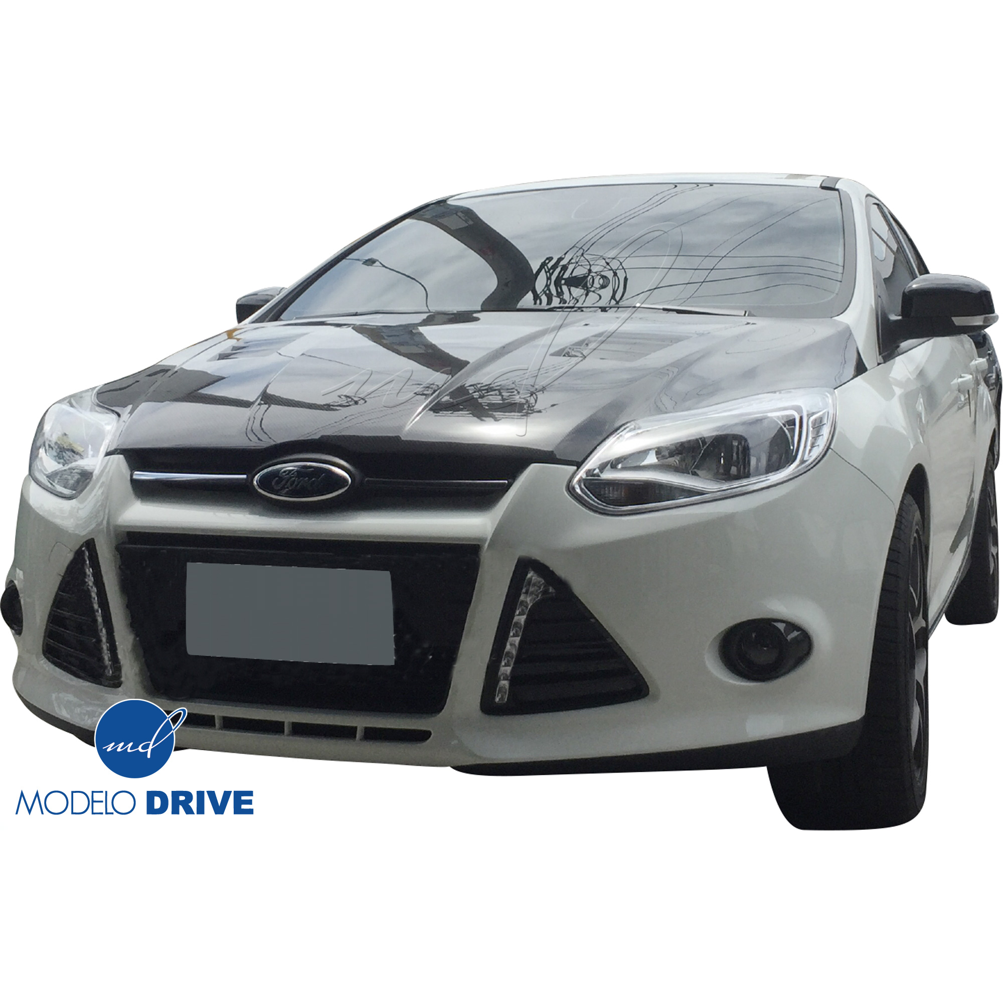 ModeloDrive Carbon Fiber KR Vented Hood > Ford Focus 2012-2014 - Image 16