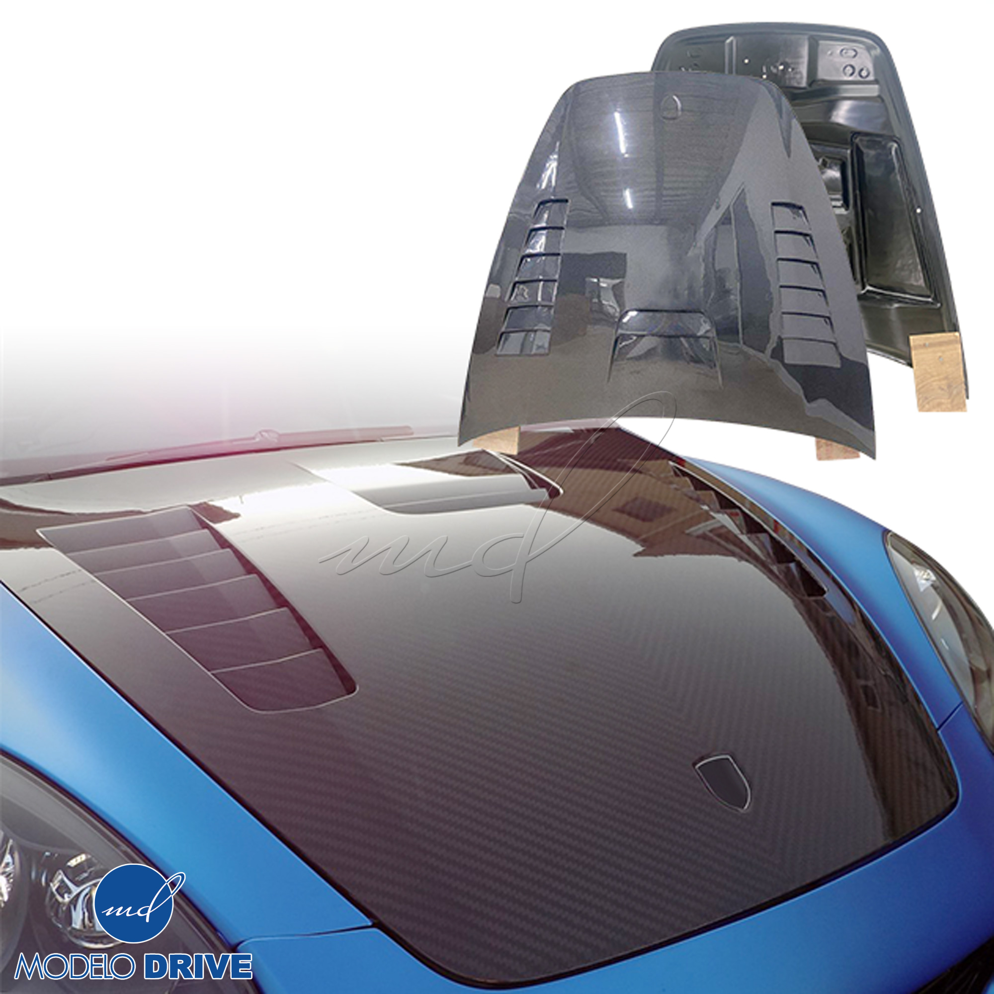 ModeloDrive Carbon Fiber MASO Hood > Porsche Cayenne (958) 2011-2014 - Image 4
