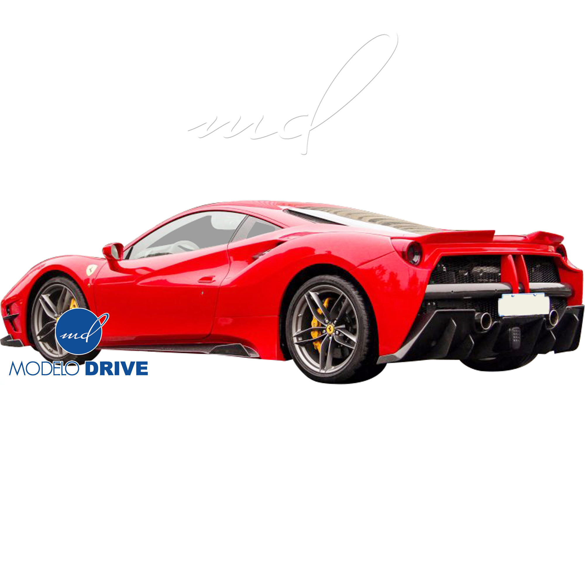 ModeloDrive Partial Carbon Fiber MDES Rear Bumper w Diffuser > Ferrari 488 GTB F142M 2016-2019 - Image 7