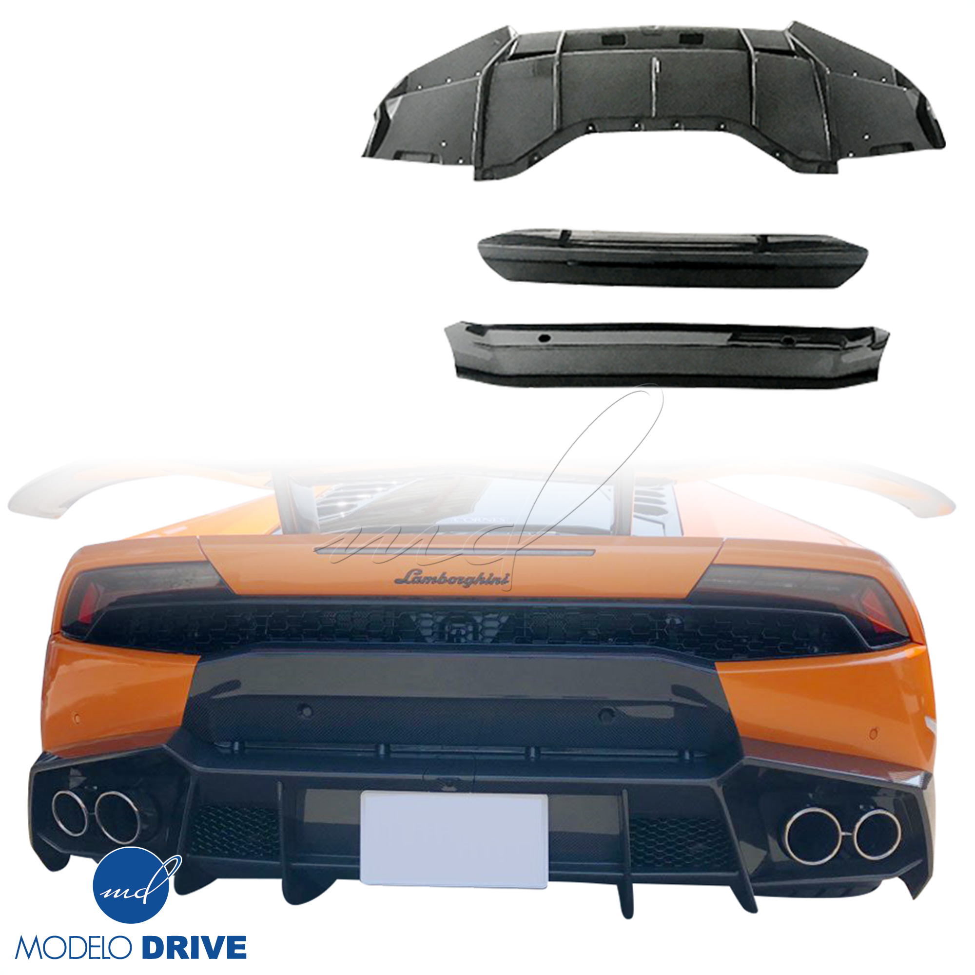 ModeloDrive Carbon Fiber MASO Rear Diffuser > Lamborghini Huracan 2014-2019 - Image 1