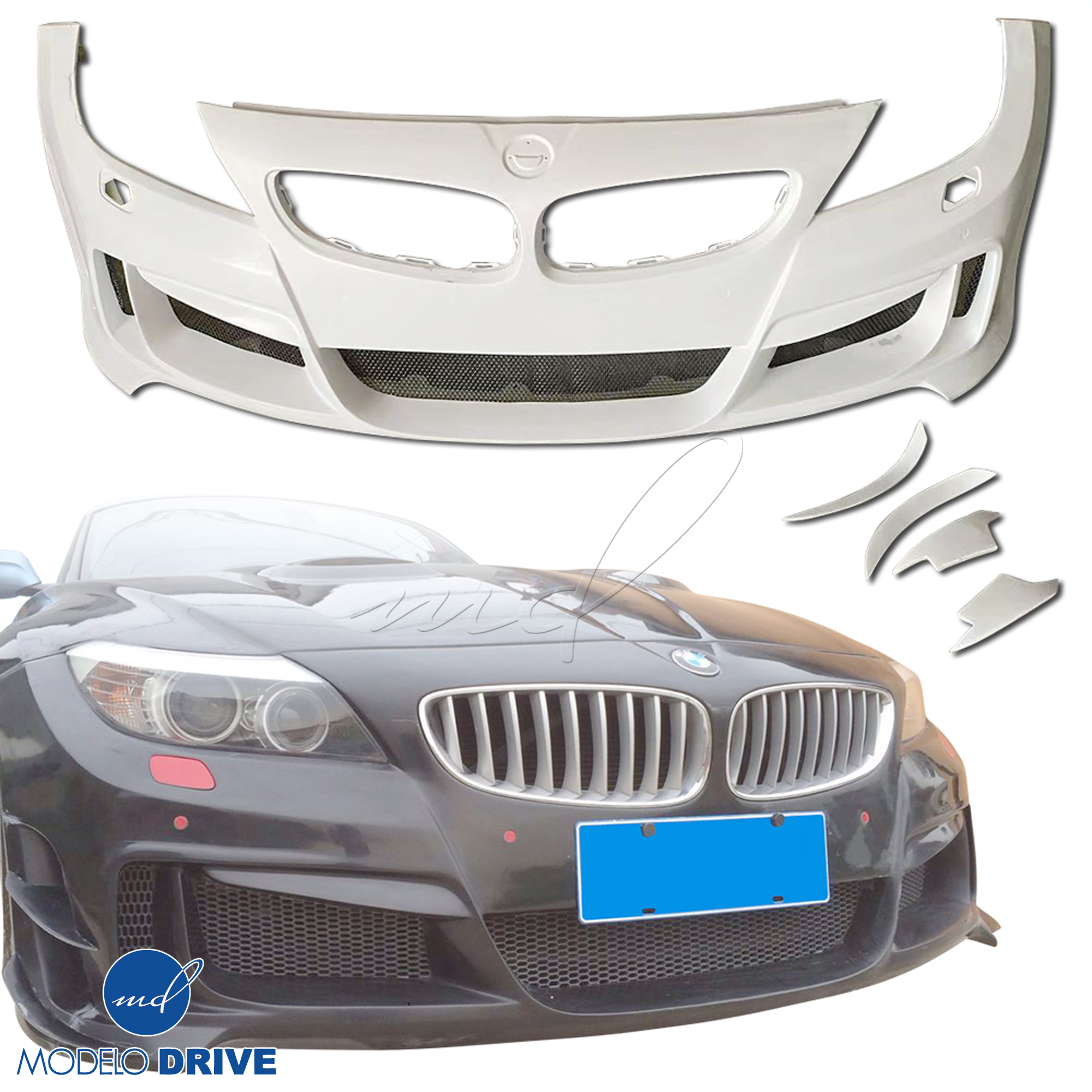 ModeloDrive FRP LVL Wide Body Front Bumper 5pc > BMW Z4 E89 2009-2016 - Image 1