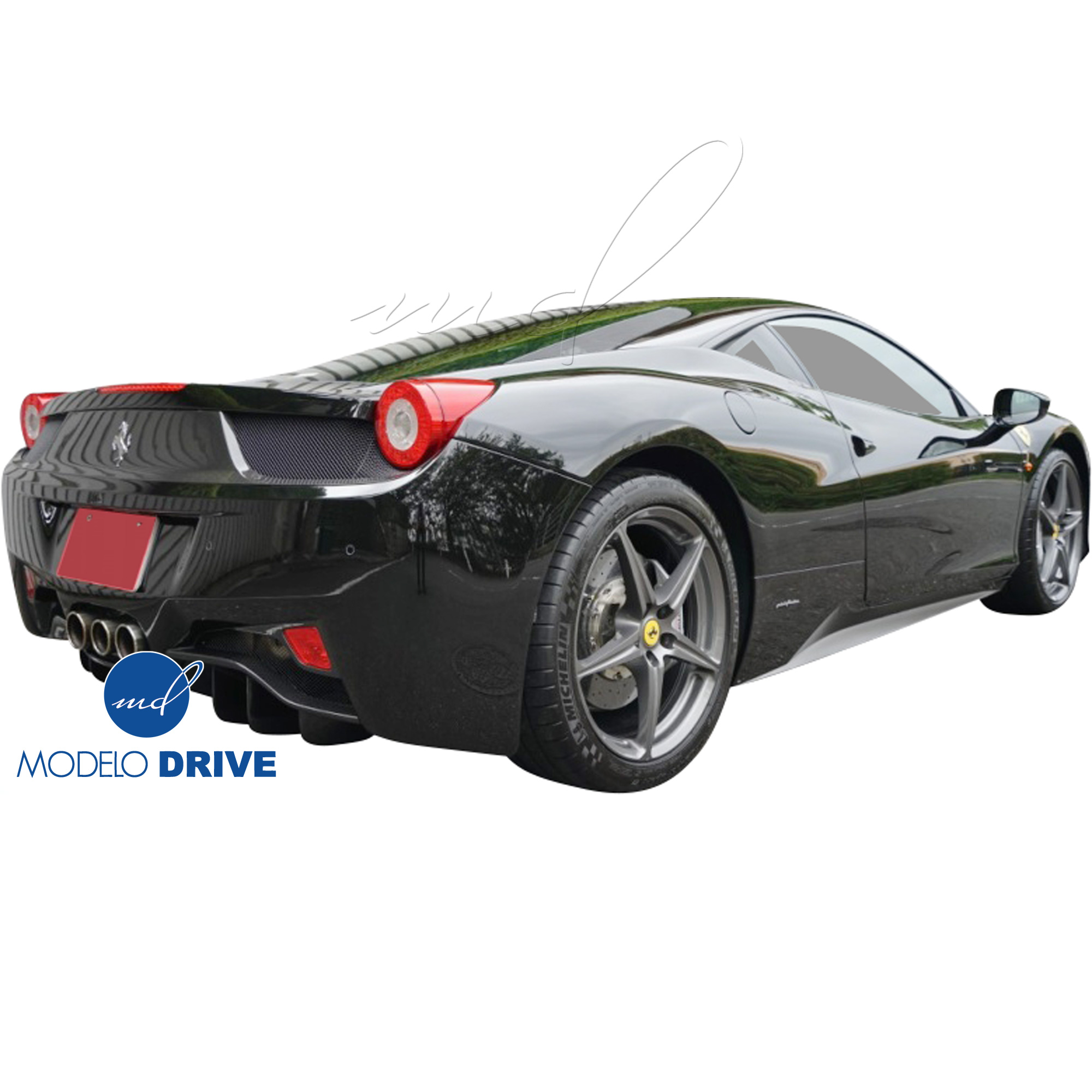 ModeloDrive Carbon Fiber OER Rear Fog Light Surround Garnishes > Ferrari 458 2015-2020 - Image 7