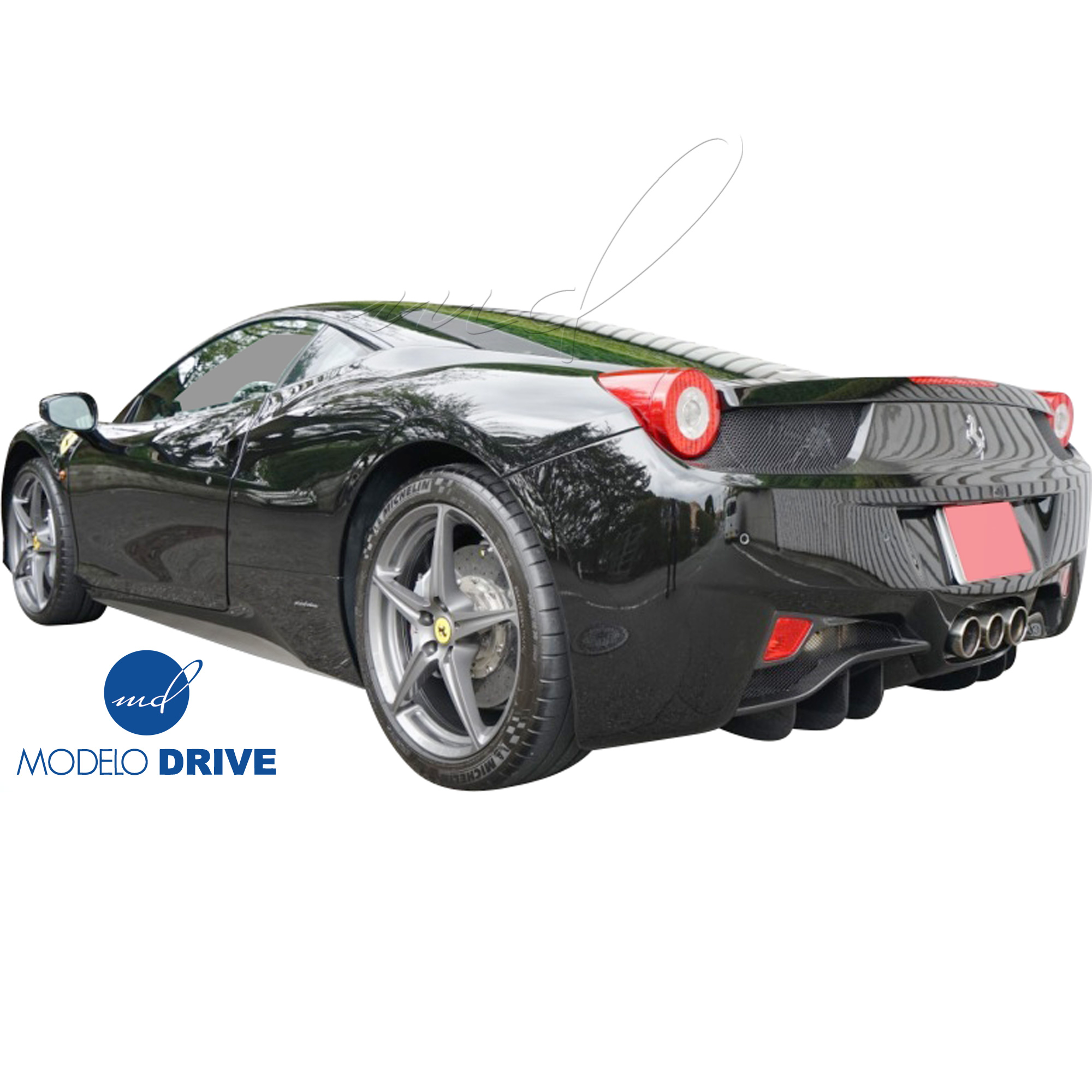 ModeloDrive Carbon Fiber OER Rear Fog Light Surround Garnishes > Ferrari 458 2015-2020 - Image 4