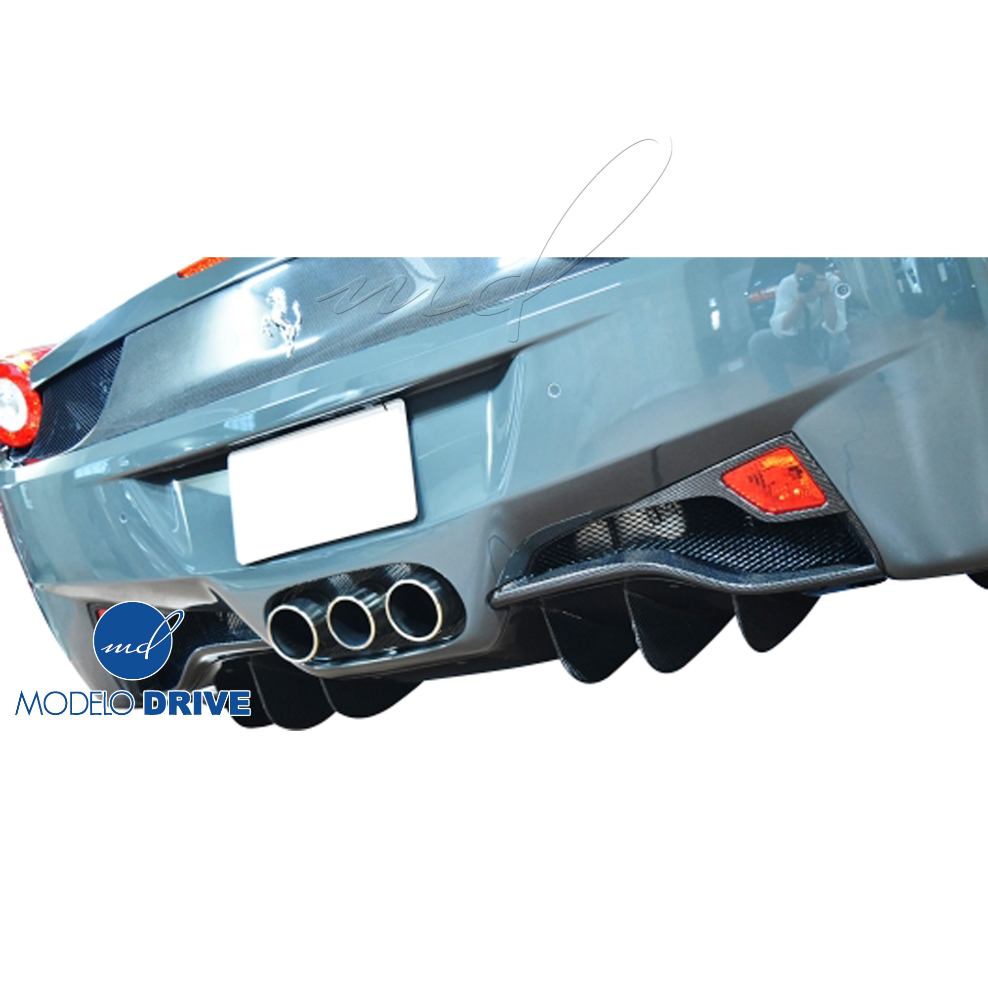 ModeloDrive Carbon Fiber OER Rear Fog Light Surround Garnishes > Ferrari 458 2015-2020 - Image 2