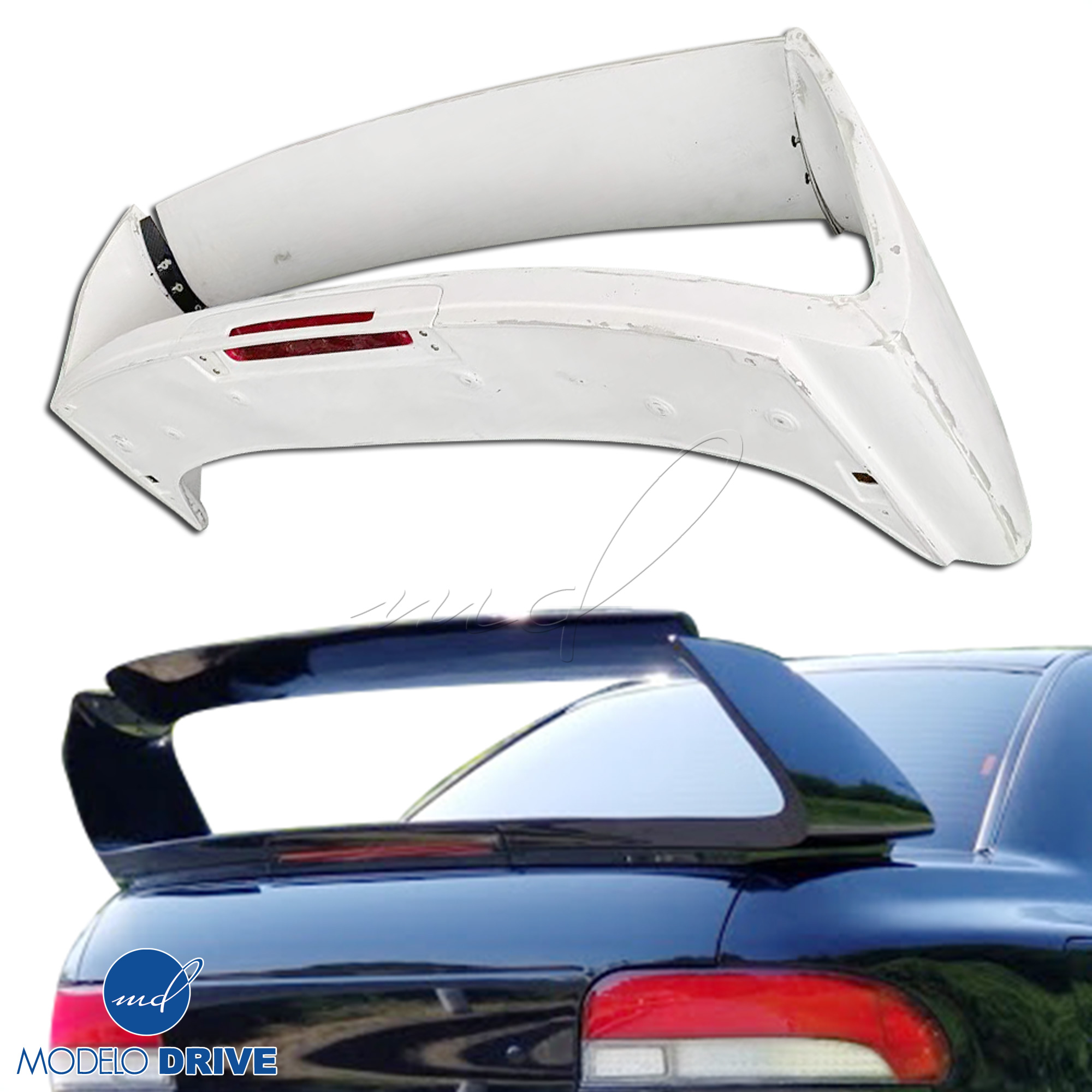 ModeloDrive FRP 22B Trunk Spoiler Wing Adjustable w LED > Subaru Impreza (GC8) 1993-2001 > 2/4dr - Image 3