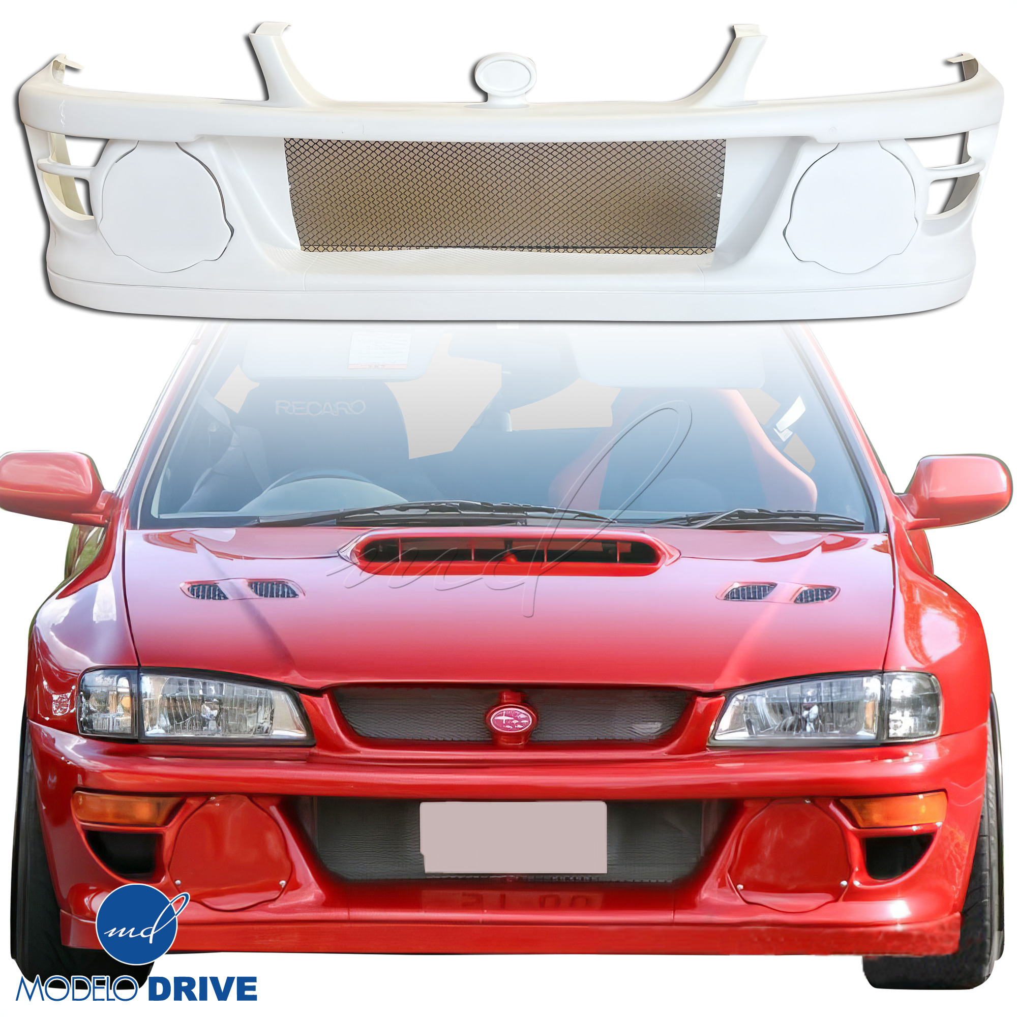 ModeloDrive FRP LS WRC 98 Front Bumper w Caps 3pc > Subaru Impreza (GC8) 1993-2001 > 2/4dr - Image 11