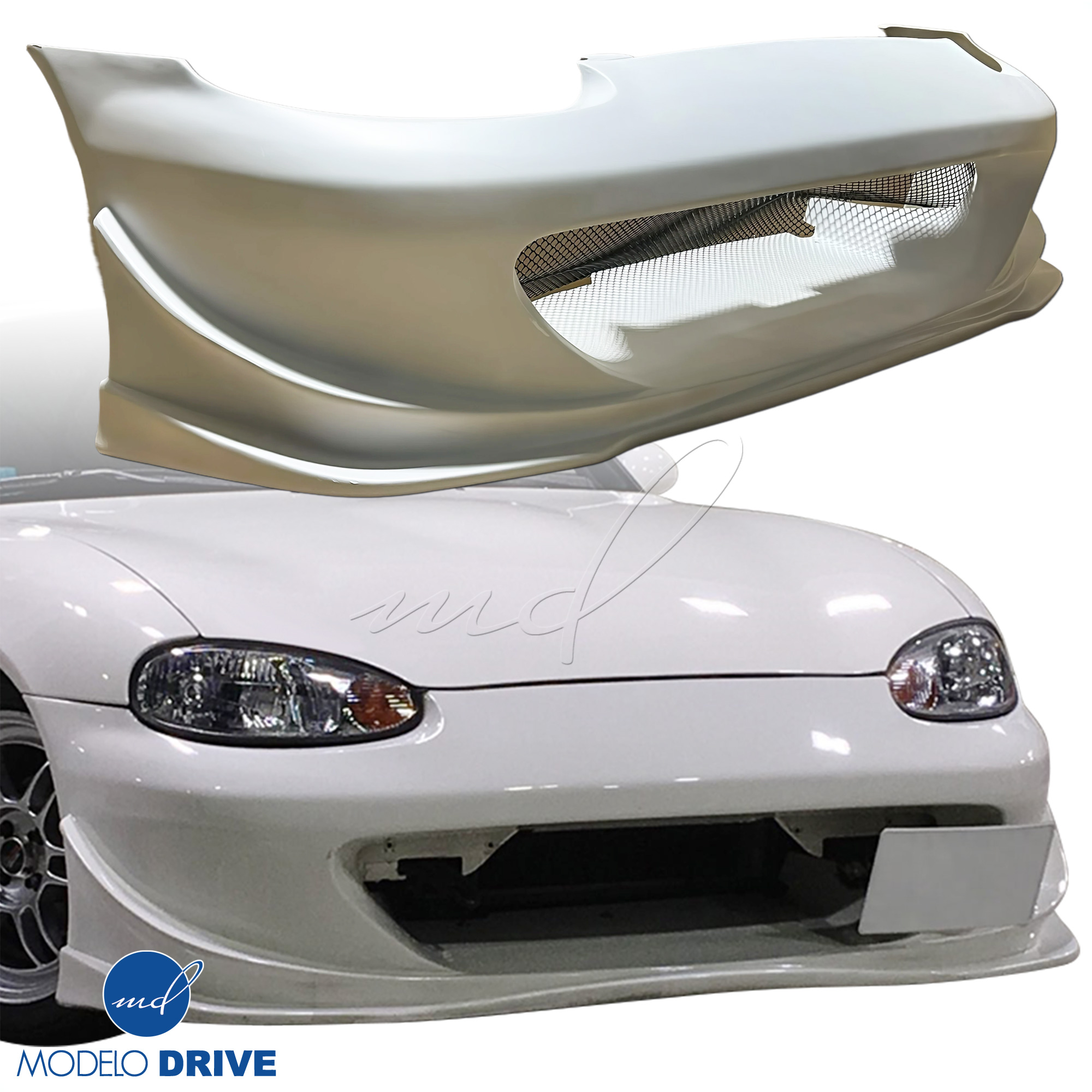 ModeloDrive FRP GVAR Front Bumper 3pc > Mazda Miata NB1 1998-2000 - Image 11
