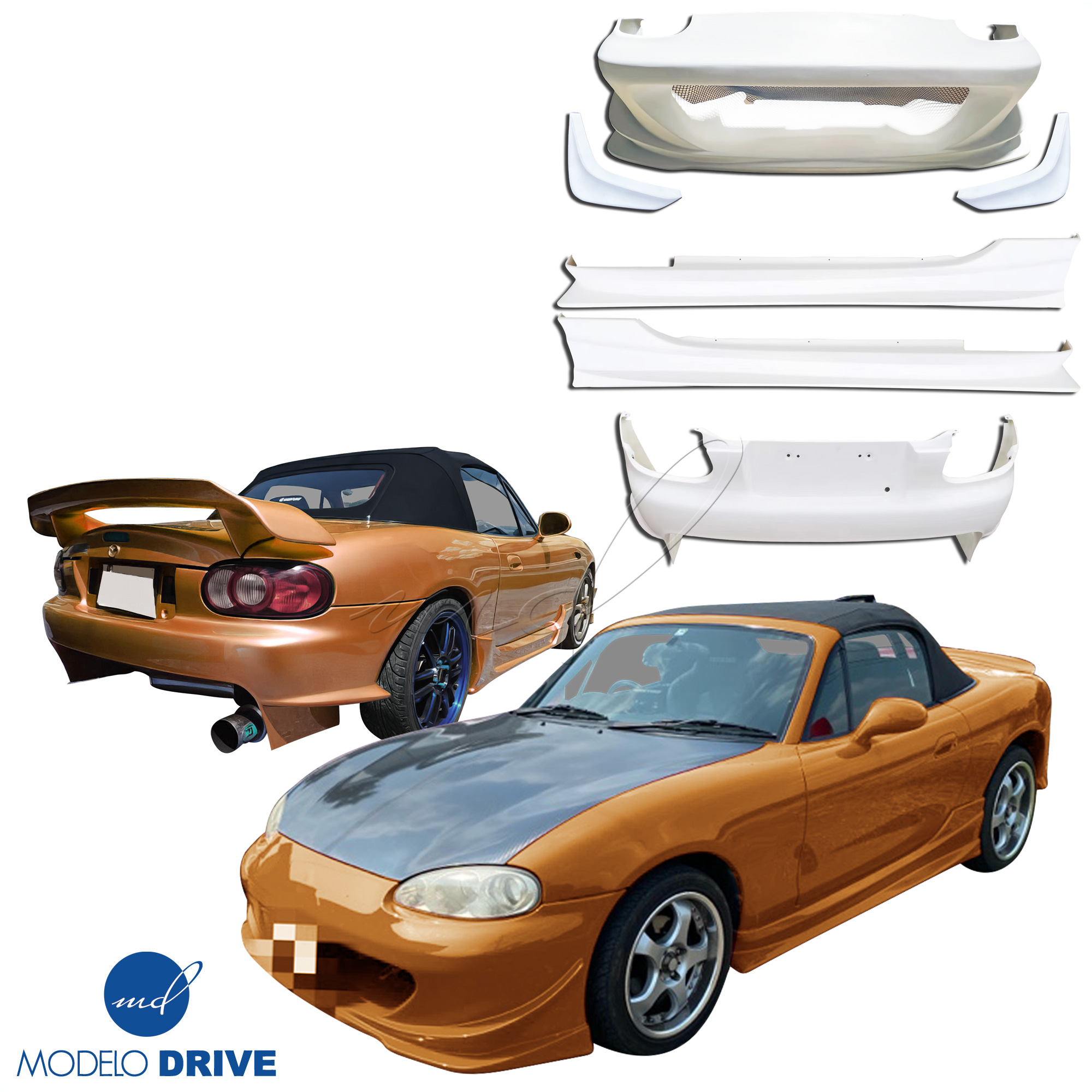 ModeloDrive FRP GVAR Body Kit 7pc > Mazda Miata NB2 2001-2005 - Image 1