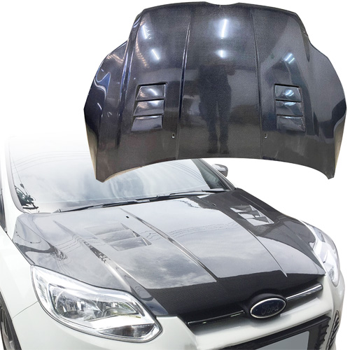 ModeloDrive Carbon Fiber KR Vented Hood > Ford Focus 2012-2014 - Image 14