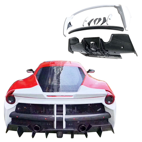 ModeloDrive Partial Carbon Fiber MDES Rear Bumper w Diffuser > Ferrari 488 GTB F142M 2016-2019 - Image 10