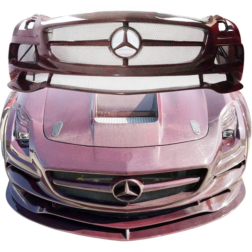 ModeloDrive Carbon Fiber BLK-GT Wide Body Front Bumper > Mercedes-Benz SLS AMG (R197) 2011-2014 - Image 1
