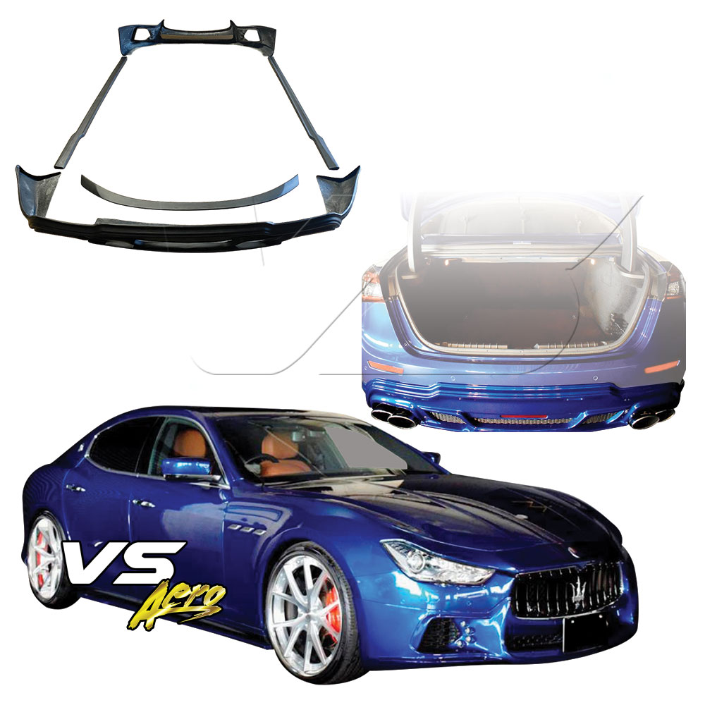 VSaero FRP WAL Body Kit 5pc /w Wing > Maserati Ghibli 2013-2017 - Image 1