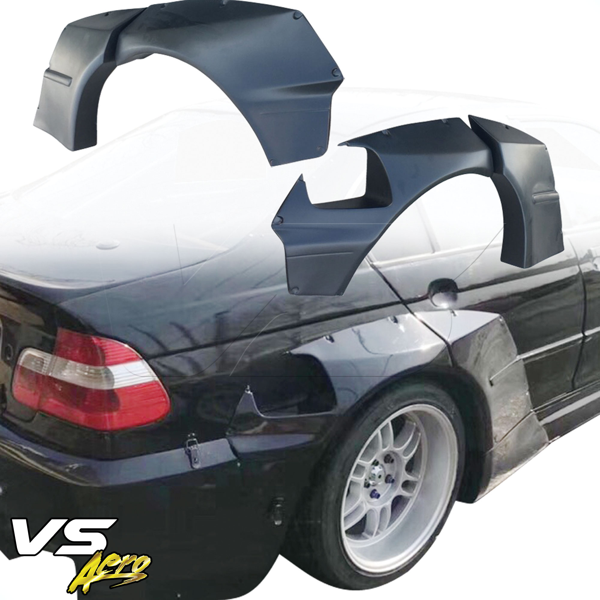VSaero FRP TKYO V1 Wide Body Fender Flares (rear) > BMW 3-Series 325i 330i E46 1999-2005 > 4dr Sedan - Image 1