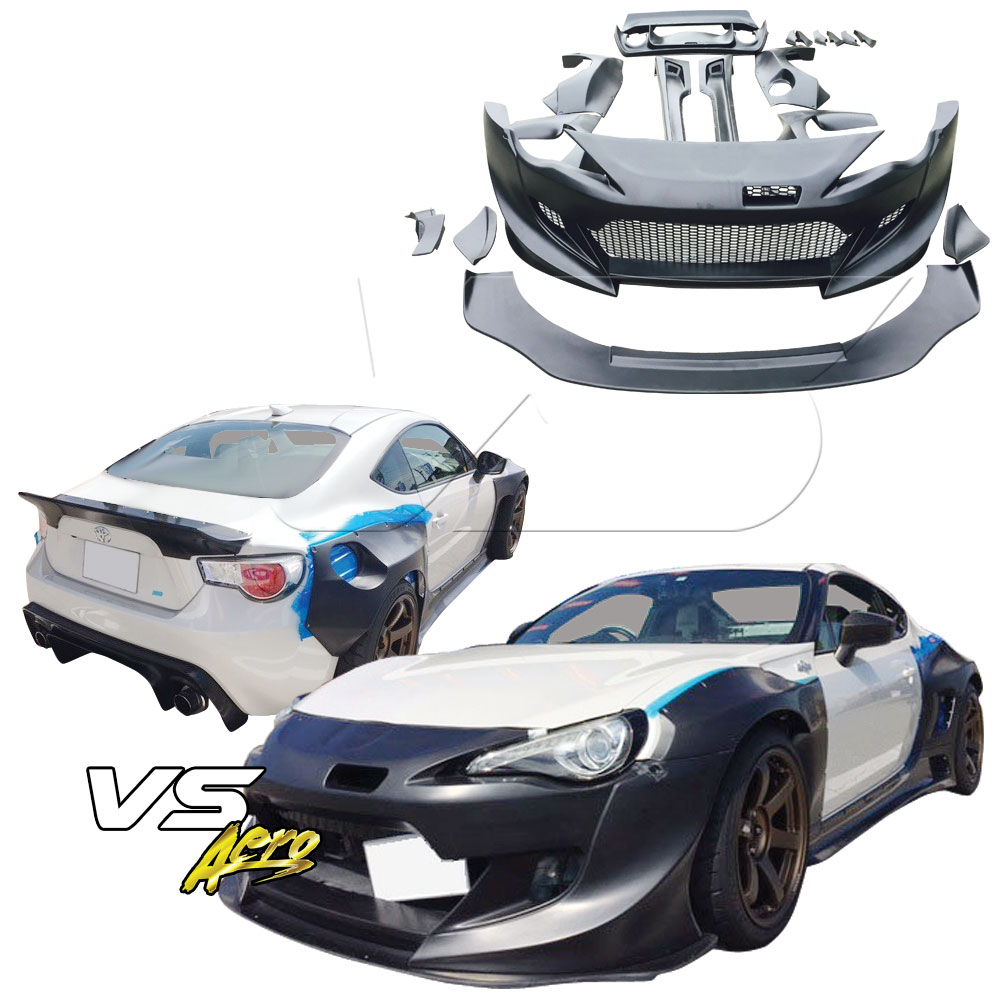 VSaero FRP TKYO v3 Wide Body Kit w Wing 18pc > Subaru BRZ ZN6 2013-2020 - Image 1