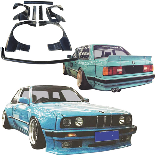 VSaero FRP TKYO Wide Body Kit w Wing 10pc > BMW 3-Series 318i 325i E30 1984-1991> 2dr Coupe - Image 2